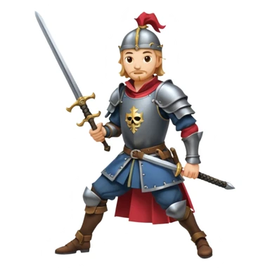 landsknecht swinging a large two handed sword sticker