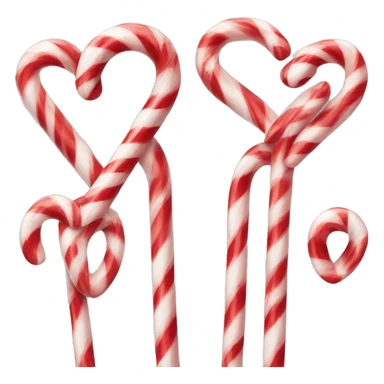 Candy cane heart shaped sticker