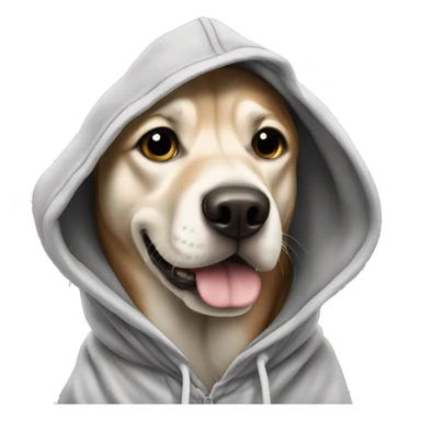 Dog wearing a hoodie ￼ sticker