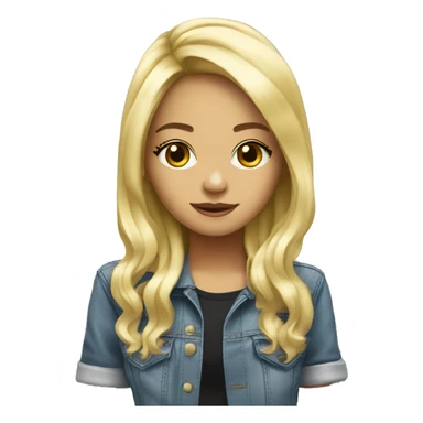 dj cute blonde girl sticker