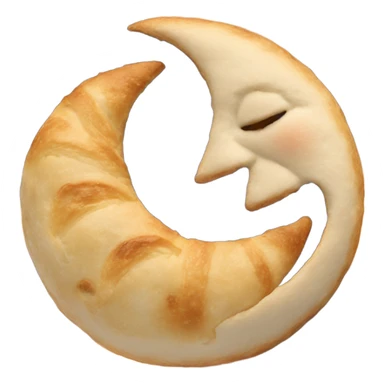 A moon made with croissant sticker