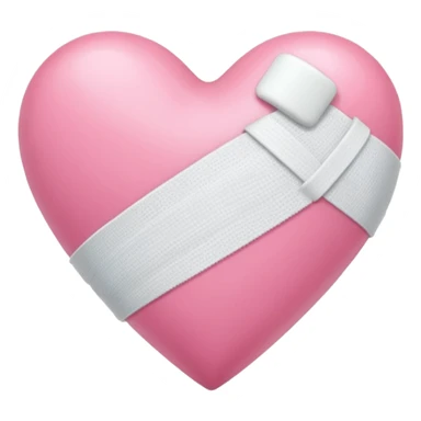 a pink heart con una venda blanca enconviendole en la parte en la parte de arriba  sticker