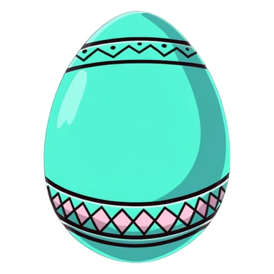 Easter egg with pattern sticker