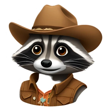raccoon with cowboy hat  sticker
