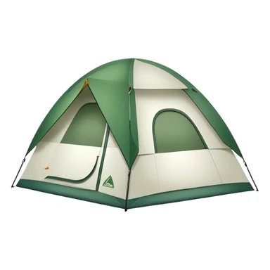white and green camping tent sticker