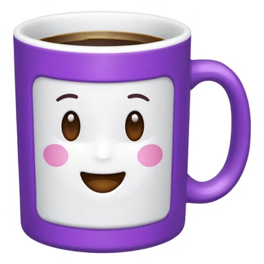 Emoji de taza blanca de la serie ‘friends’ el marco color morado sticker