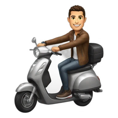 Cristiano Ronaldo on scooter sticker