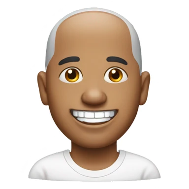 bald man with earrings with silver teeth sticker
