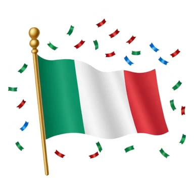 Italy flag with confetti sticker