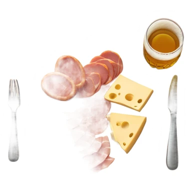 ham, cheese and salamis table with a beer sticker