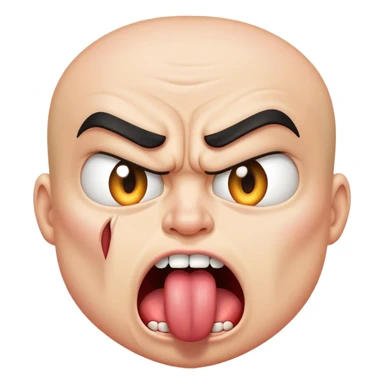 Angry face pulling out tongue  sticker