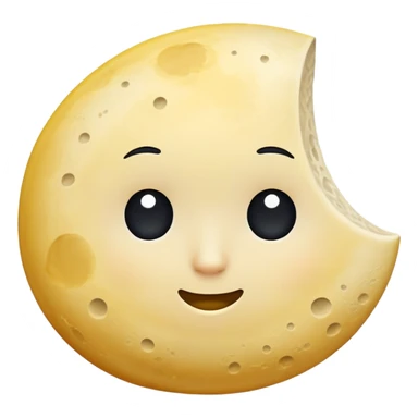 A half moon with a curious expression sticker