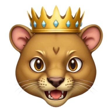 Fossa animal wearing a crown is angry sticker