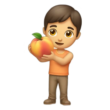 Holding peach with one hand sticker