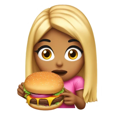 Nicki Minaj eating a burger sticker