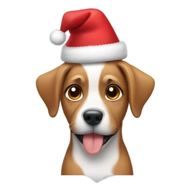 dog wearing christmas hat sticker