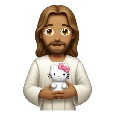 jesus holding hello kitty sticker