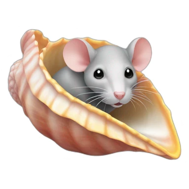 Rat in a conch shell sticker