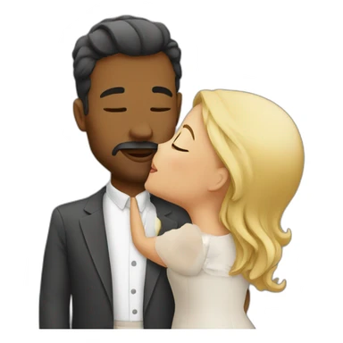 Wife kissing sticker