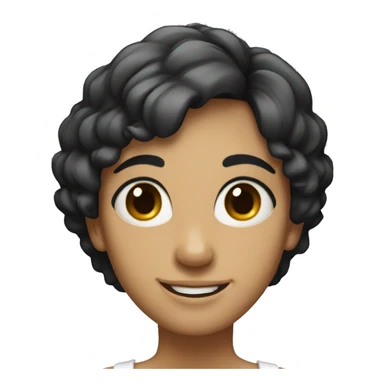 skinny italian girl with short black hair smiling sticker