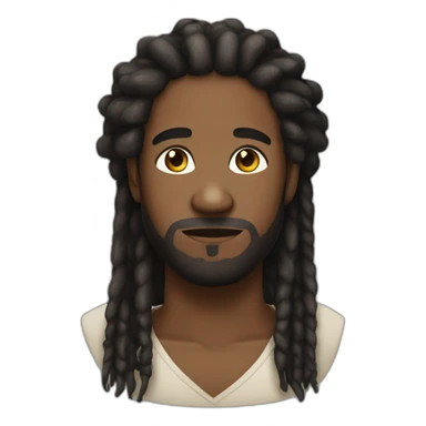A black man with no beard and no mustache, with dread locks wearing a kippa sticker