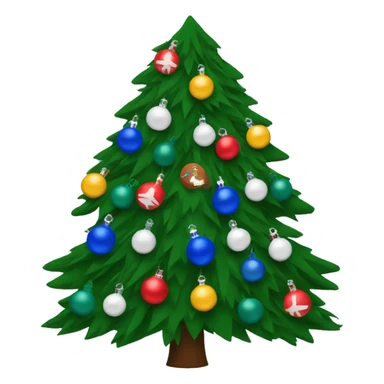 Christmas tree with Buffalo Bills decorations sticker