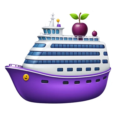 A ferry with a plum sticker