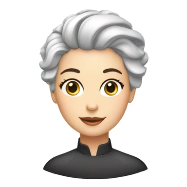 white barber lady doing haircut sticker