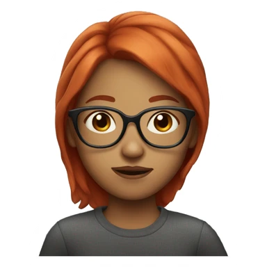 red hair girl with glasses sticker