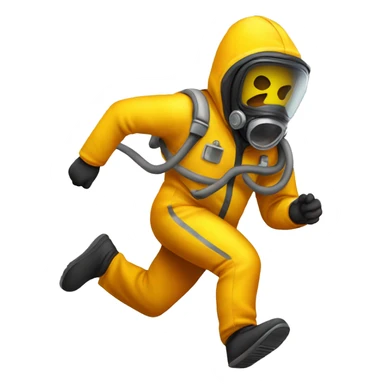hazmat suit man running sticker