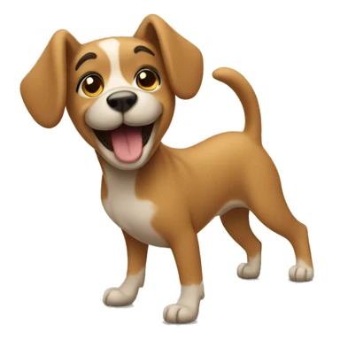 dog standing and dancing sticker