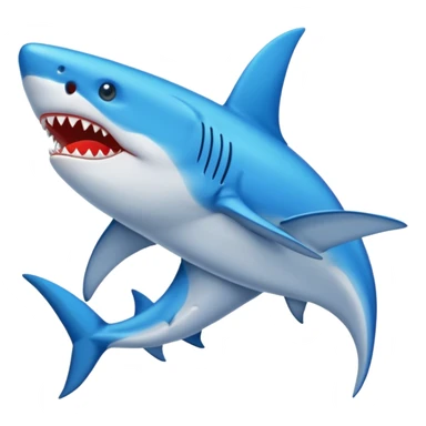 Un tiburón con zapatos azules por su aletas sticker