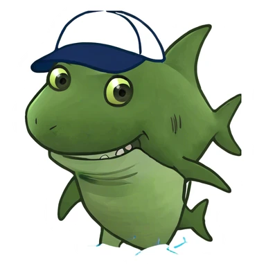 Shark with human leg sticker