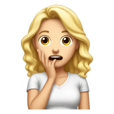 Shocked white girl meme with hand sticker