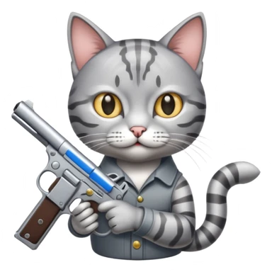 One cat have 2 guns sticker