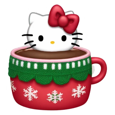 Hello kitty with hot chocolate and Christmas sweater  sticker