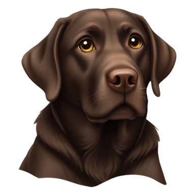 Chocolate Labrador sitting in snow sticker