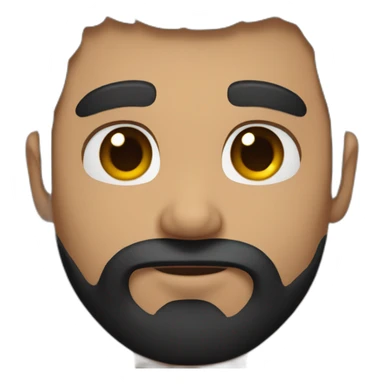 bearded man with black hair with a heart sticker