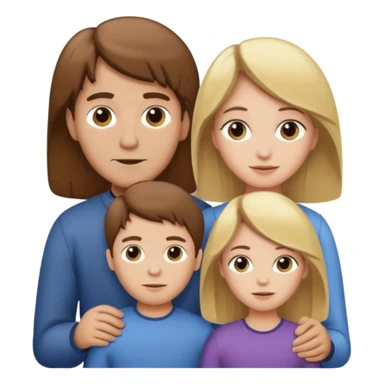 Mom brunette, dad brunette, son brunette and daughter blonde sticker