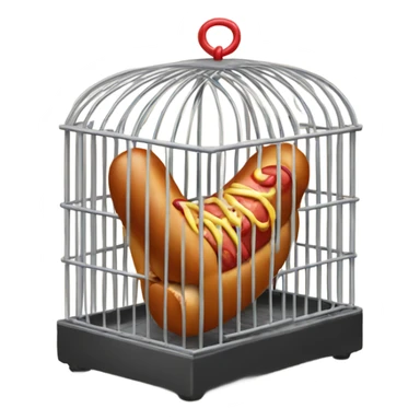 Hotdog in a cage sticker