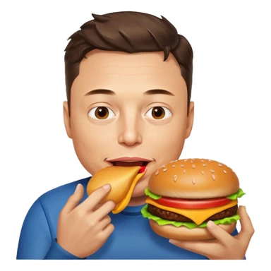 Elon Musk eat hamburger  sticker