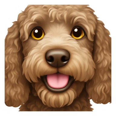 Brown labradoodle  sticker