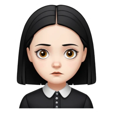 An emoji of Wednesday Addams sticker