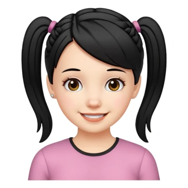 white girl with pig tails haircut black sticker