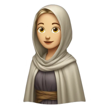 a white woman in a shawl in full growth sticker