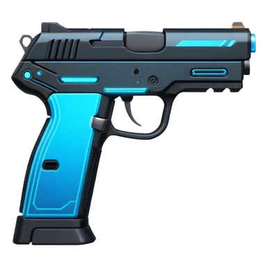 the image is the icon for a videogame  item. futuristic cyberpunk -ready to equip- it is master craftsmanship [ unequipped item ]
It is a magsec4 pistol with a mini-holo - neatly staged 3/4 profile view sticker