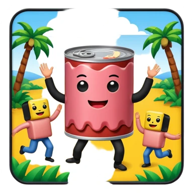 SPAM MEAT meme DANCE PARTY LANDSCAPE sticker