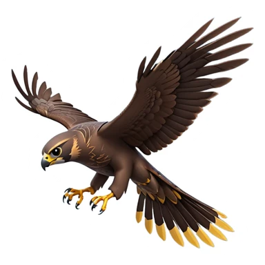 cinematic-falcon-realistic-full-body-diving-emoji,-sleek-aerodynamic-frame-plummeting-through-the-air-with-lightning-speed,-razor-sharp-talons-poised-for-the-strike,-feathered-wings-angled-for-maximum-precision,-keen-dark-eyes-locked-onto-its-prey,-patterned-grey-and-white-feathers-glinting-in-the-sun,-simplified-yet-realistic-focused-features,-highly-detailed,-glowing-with-a-sharp-intense-aura sticker