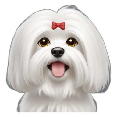 Long fur Maltese sticker