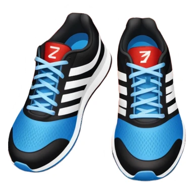 An icon featuring a pair of running shoes in the foreground on a red running track with white lane markings. The background showcases a grand stadium filled with cheering fans, bright floodlights, and a clear blue sky. Transparent background highlights the spirit of professional running. sticker